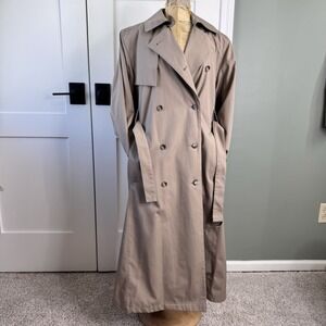 London Fog Classic Double-Breasted Taupe Trench Coat